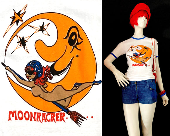 1970s vintage pop art novelty print skinny fit t shirt / top / Mod / Go Go / rock n roll
