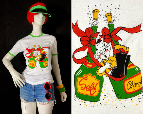 1970s vintage pop art novelty print skinny fit t shirt / top / Mod / Go Go / rock n rolli