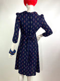 1970s vintage Van Allen crepe midi dress / 70s Boho / 1940s style / Deco