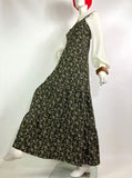 1970s vintage C&A cotton pinafore maxi dress / Cottage core / 60s / novelty print