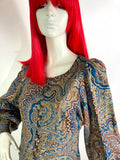 Marion Donaldson 1970s vintage paisley cotton maxi dress / Liberty / balloon sleeves