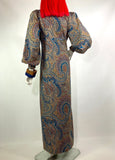 Marion Donaldson 1970s vintage paisley cotton maxi dress / Liberty / balloon sleeves