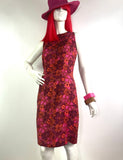 1960s vintage psychedelic flower Mod shift dress / Dollybird / 70s Hippie / linen / cotton