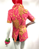 Vintage 1960s terry towelling cotton blouse / summer jacket  / Holiday / Tiki / Hawaii