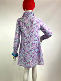 1960s vintage Mod flower pop shirt mini dress / 70s / Dollybird / Biba / summer dress