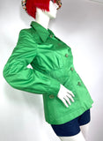 1960s 70s vintage apple green trench jacket / mini mac / Mod / Rain mac / Twiggy
