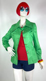 1960s 70s vintage apple green trench jacket / mini mac / Mod / Rain mac / Twiggy