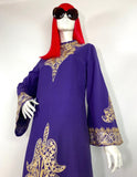 Ayesha Davar 1960s electric purple cotton kaftan / Hippie / Festival / Woodstock / Made in India