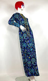 Reserved!!!! 1960s vintage psychedelic hood maxi dress / lace up / Hippie / Festival / Woodstock