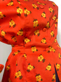 1970s vintage orange balloon sleeve tunic smock blouse / Jeff Banks / Clobber / Psych