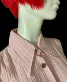 Irvine Sellars 1970s vintage pale pink blouse / Biba / Bus Stop / Mod / Space Age