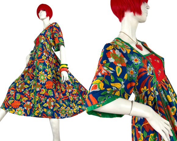Ann Reeves & Co. 1970s vintage 70s floral dress / Biba / Jeff Banks / 40s / XS / UK 6