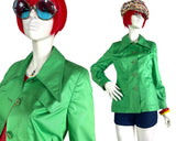 1960s 70s vintage apple green trench jacket / mini mac / Mod / Rain mac / Twiggy
