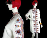 1960s 70s vintage  traditional embroidered cotton shift dress / Folklore / Hippie / Boho