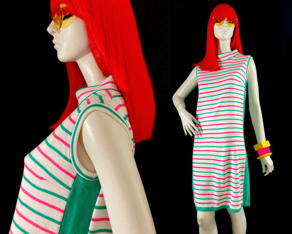Susan Small 1960s vintage striped Mod dolly dress / Twiggy / Cilla / Carnaby