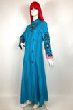 1960s vintage turquoise psychedelic cotton kaftan / coat / Mod / Festival / Stones
