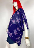 1970s vintage ARISTOS purple  Disco cape tunic / Bill Gibb / Janice Wainwright