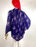 1970s vintage ARISTOS purple  Disco cape tunic / Bill Gibb / Janice Wainwright