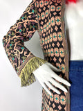 1960s vintage woven tapestry coat / Hippie / Folklore / Psych / 70s / hood