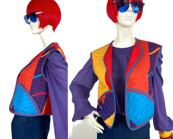 Saks 5th Avenue Jeanne Marc 70s 80s vintage boho waistcoat / Lux Hippie / 60s / reversible