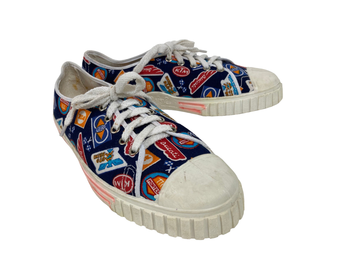 1970s vintage novelty Gas station print sneakers / Hippie / Mod 