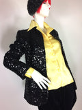 1970s vintage jet black glam sequin blazer / jacket / BIBA / Bus Stop / Marc Bolan