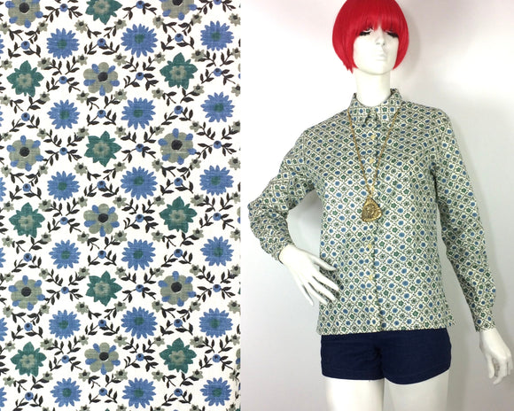 1960s vintage flower power Psych Mod shirt / blouse / 70s Hippie / Laura Ashley