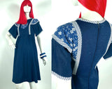 1960s vintage hippie boho midi dress / 70s Festival / Cottagecore / Folklore