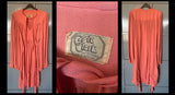 Ossie Clark Radley 1970s vintage salmon pink crepe dress set / Deco / Vamp