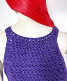 1970s vintage crochet knit colour block halter top / vest / glam rock / 60s Mod