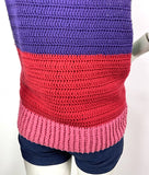 1970s vintage crochet knit colour block halter top / vest / glam rock / 60s Mod
