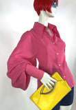 Nicki ferrari 1970s vintage bubblegum pink balloon sleeve blouse / 60s / dagger collar