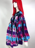 1960s vintage tie dye smock tunic balloon sleeve shirt / 70s / Hippie Festival / Woodstock