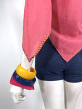 1970s vintage llama embroidery cheese cloth smock top / tunic / hippie / Festival / Hippy