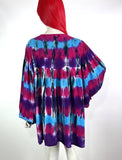 1960s vintage tie dye smock tunic balloon sleeve shirt / 70s / Hippie Festival / Woodstock