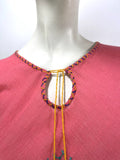 1970s vintage llama embroidery cheese cloth smock top / tunic / hippie / Festival / Hippy