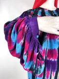 1960s vintage tie dye smock tunic balloon sleeve shirt / 70s / Hippie Festival / Woodstock
