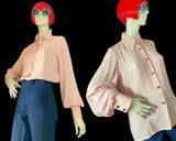 Irvine Sellars 1970s vintage pale pink blouse / Biba / Bus Stop / Mod / Space Age