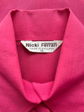 Nicki ferrari 1970s vintage bubblegum pink balloon sleeve blouse / 60s / dagger collar