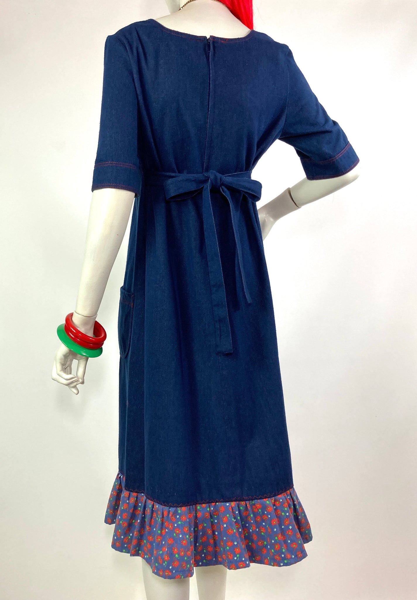 denim smock midi dress Denim Midi Smock Dress Two Tone Tuesday Shop
