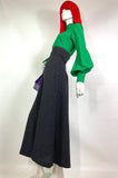Chelsea Girl 1970s vintage monochrome polka dot maxi skirt / 60s / summer skirt
