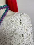 1970s vintage white cotton crochet top / shirt / 60s Hippie / summer / Mod
