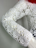 1970s vintage white cotton crochet top / shirt / 60s Hippie / summer / Mod
