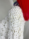 1970s vintage white cotton crochet top / shirt / 60s Hippie / summer / Mod