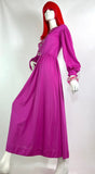 1970s vintage Tina Warren jersey maxi dress / Disco / Studio 54 / balloon sleeves