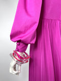 1970s vintage Tina Warren jersey maxi dress / Disco / Studio 54 / balloon sleeves