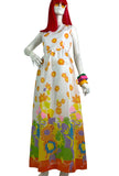 1960s vintage flower print psychedelic maxi dress / Flower power / 70s / summer dress
