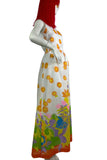 1960s vintage flower print psychedelic maxi dress / Flower power / 70s / summer dress