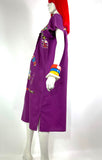 1970s vintage hippie Mexicana cotton smock midi dress  / embroidered / boho chic