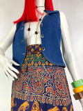 1970s vintage Indian Cotton Wrap Skirt / Hippie / Festival / Boho / 60s / Folk / Woodstock